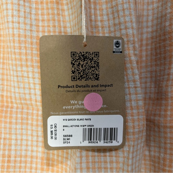 Patagonia Women’s Garden Island Pants Small Actions Wispy Green Size S NWT - Picture 4 of 4